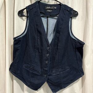 Torrid Dark Denim Button-Front Vest